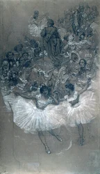 Balletdansere og Beethoven - Tegnefilm til overførsel af den store drapering af det kommunale teater i Rio de Janeiro